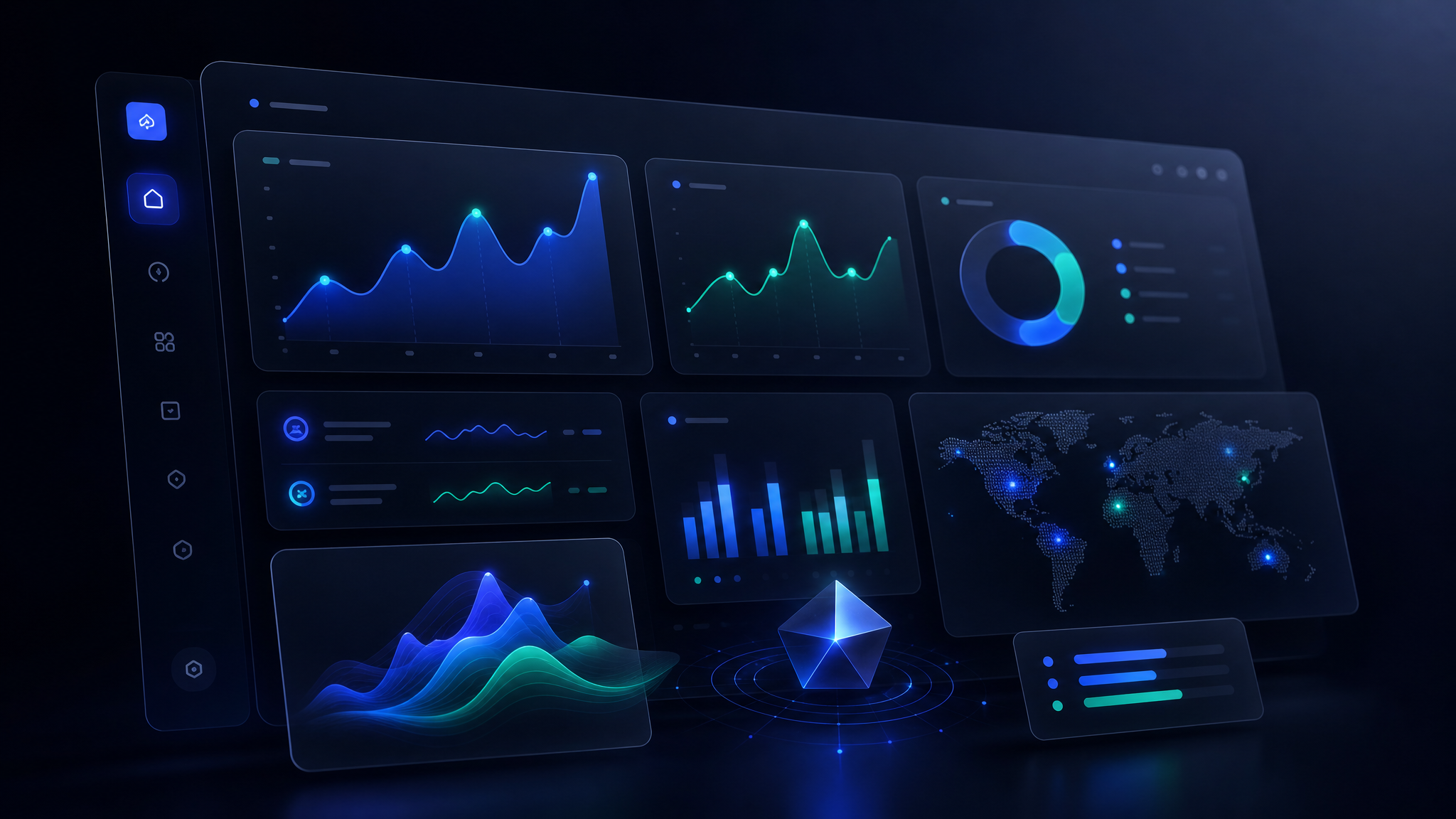 Analytics-Dashboard mit Live-Kennzahlen und Auswertungen