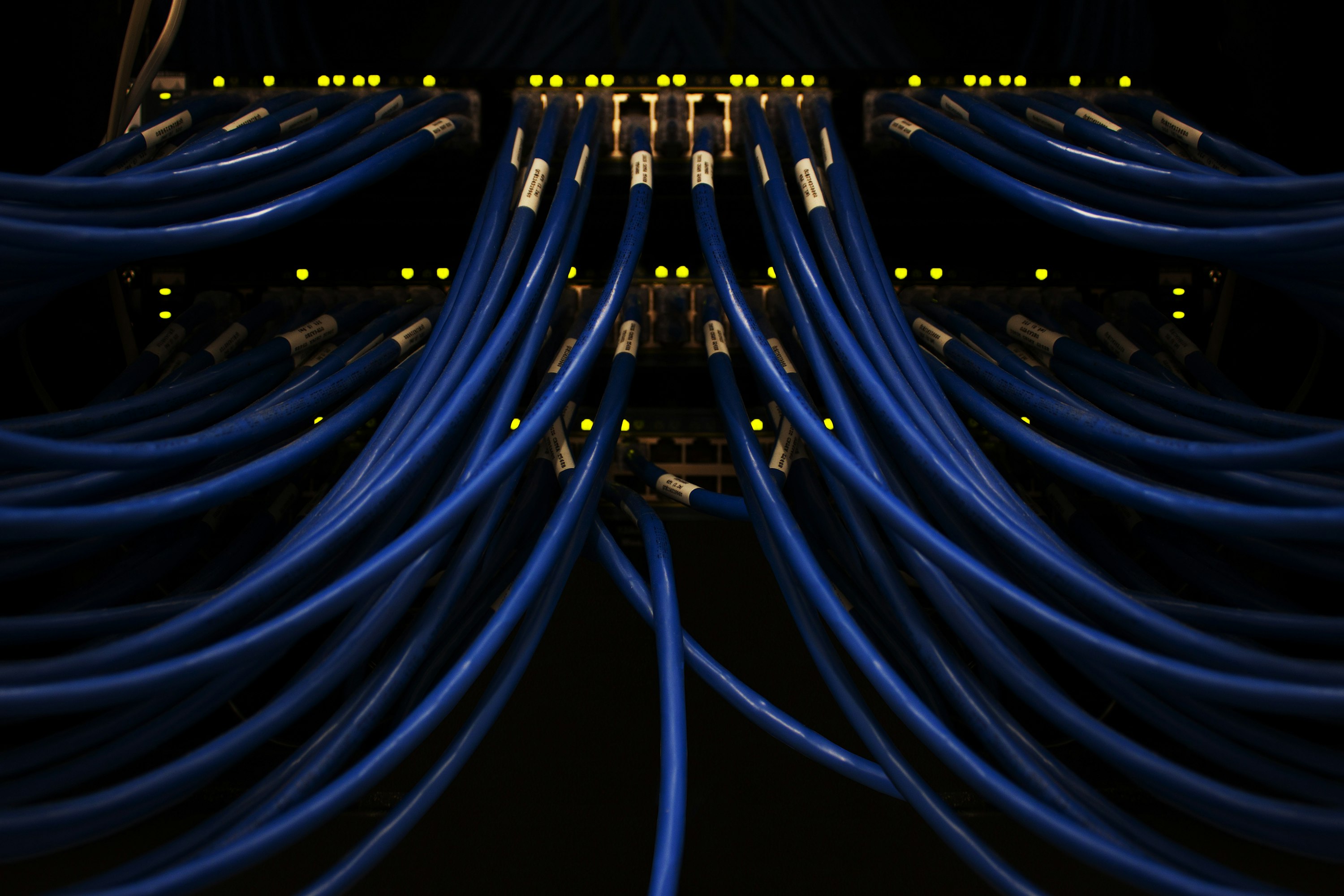 Connected technology and data streams representing AI automation